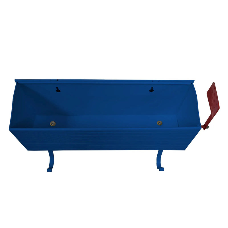 Blue American Flag Metal Wall Mounted Mailbox with Hangers by Sharicks