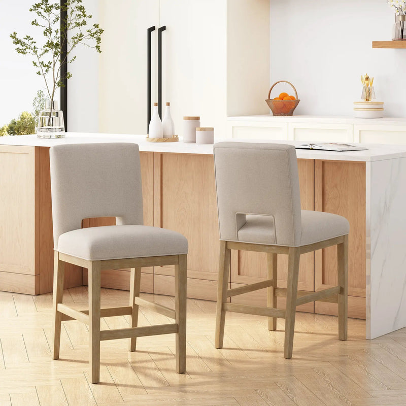 27 Inch Counter Stools, Set of 2, Fabric by HouseOfZazla