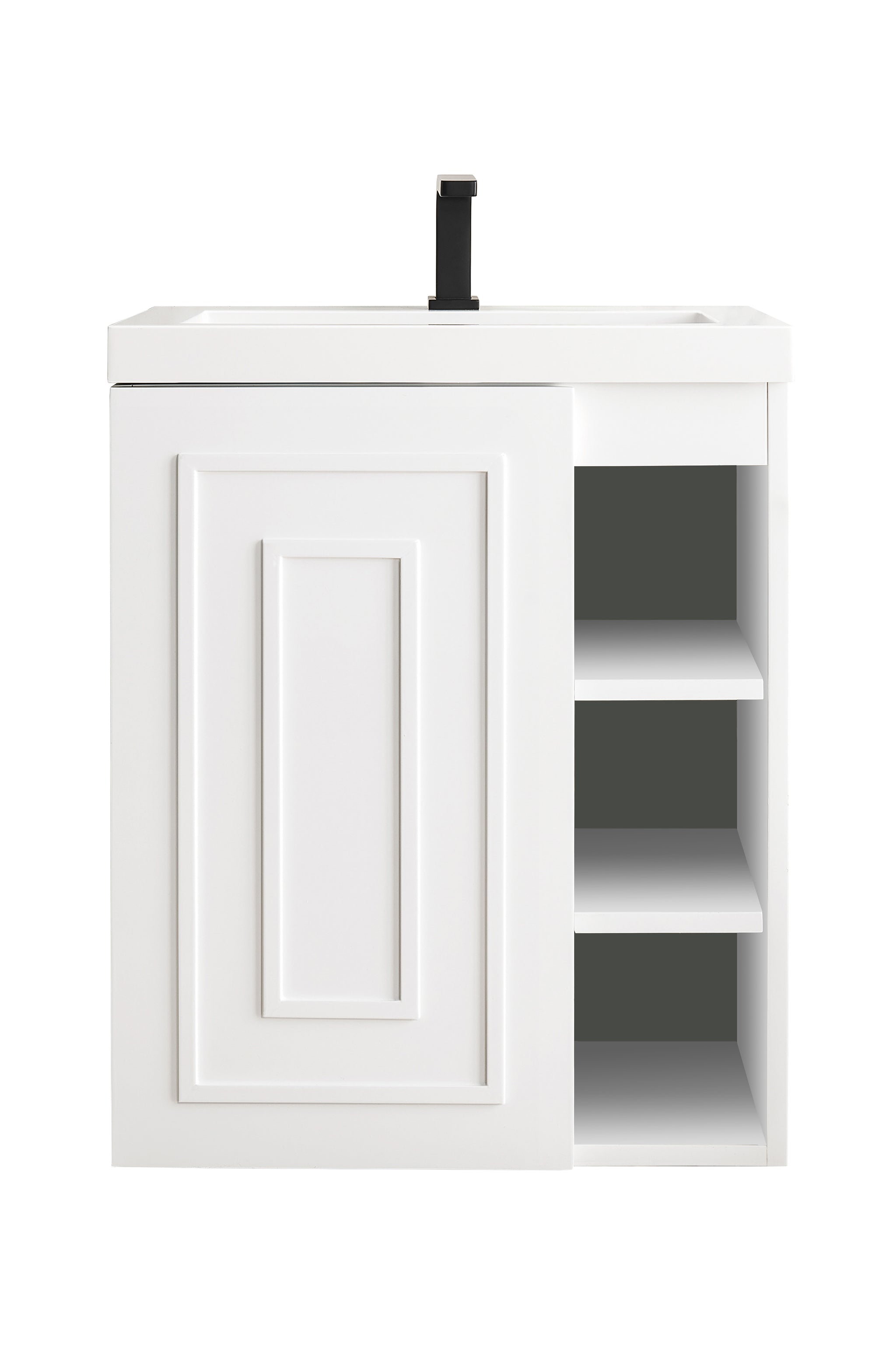 James Martin Alicante' 24" Floating Single Bathroom Vanity, Glossy White, view 2