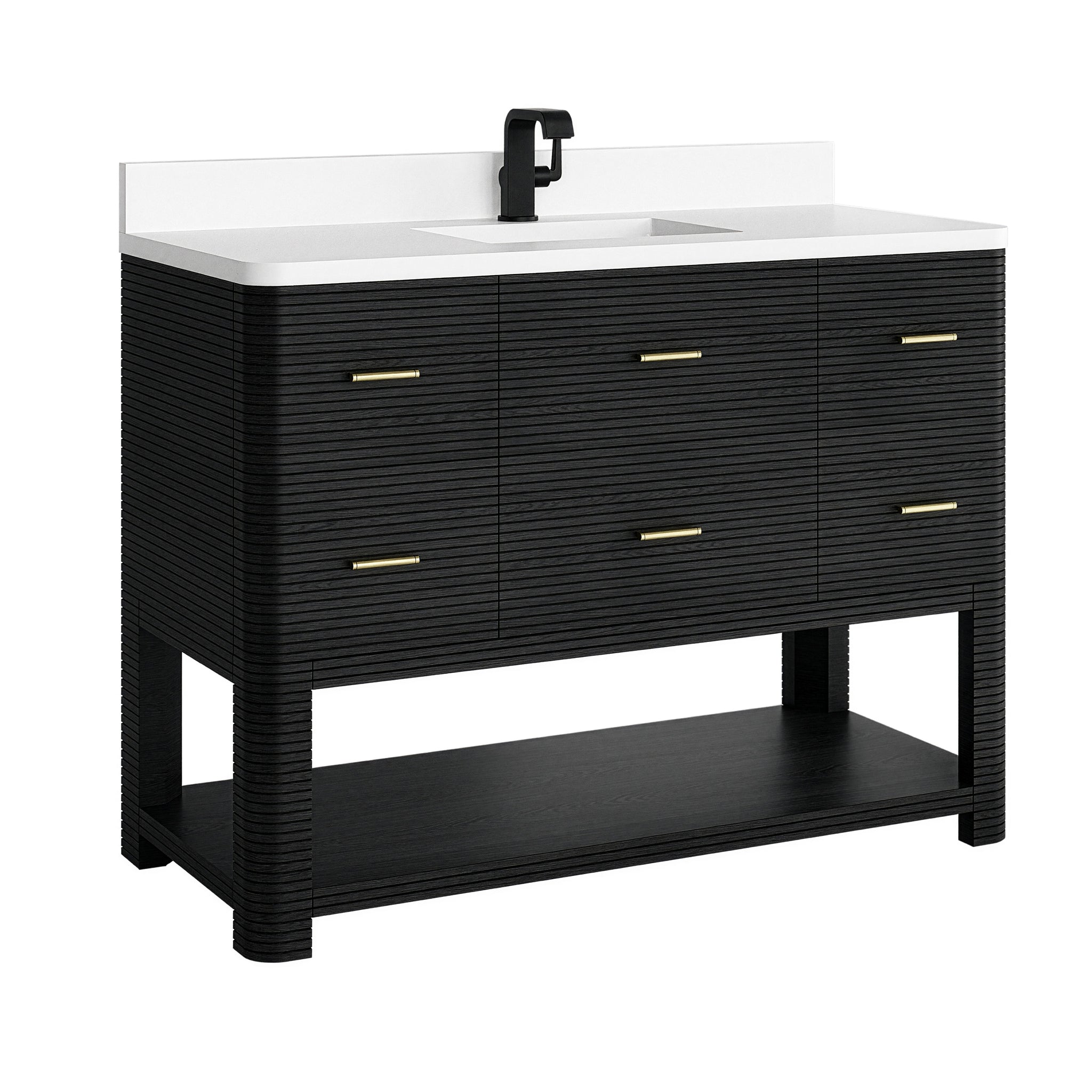 James Martin Lucian 48" Single Bathroom Vanity, Carbon Oak, view 30