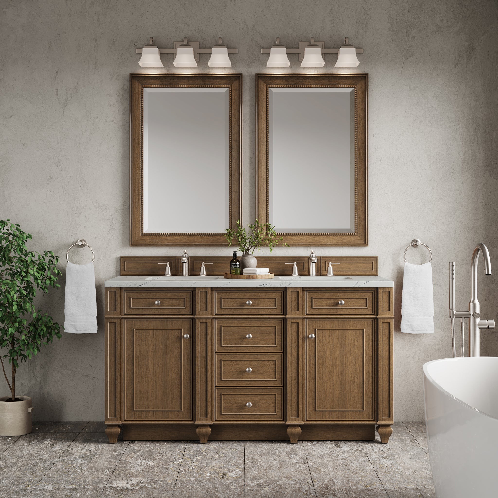 James Martin Bristol 60" Double Bathroom Vanity, Saddle Brown, view 27