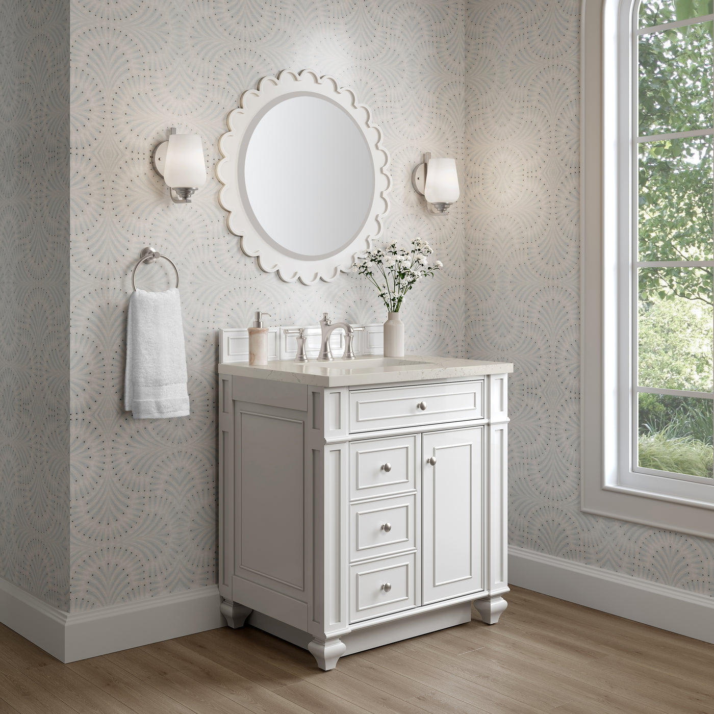 James Martin Bristol 30" Single Bathroom Vanity, Bright White, view 40