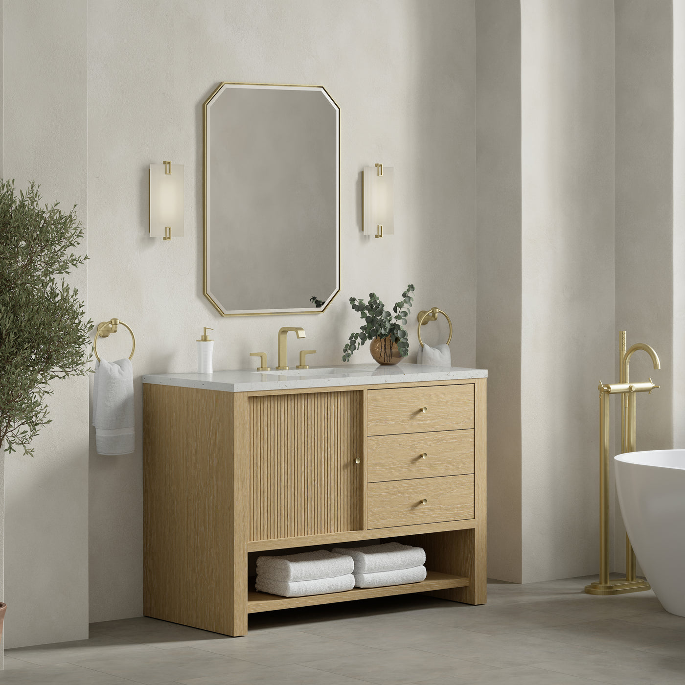 James Martin Marigot 48" Single Bathroom Vanity, Sunwashed Oak, view 23