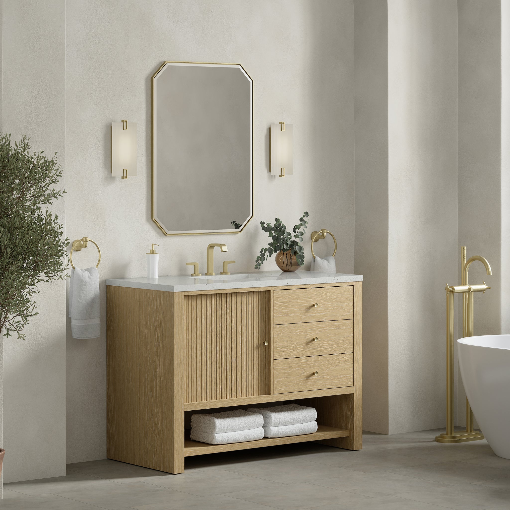 James Martin Marigot 48" Single Bathroom Vanity, Sunwashed Oak, view 23