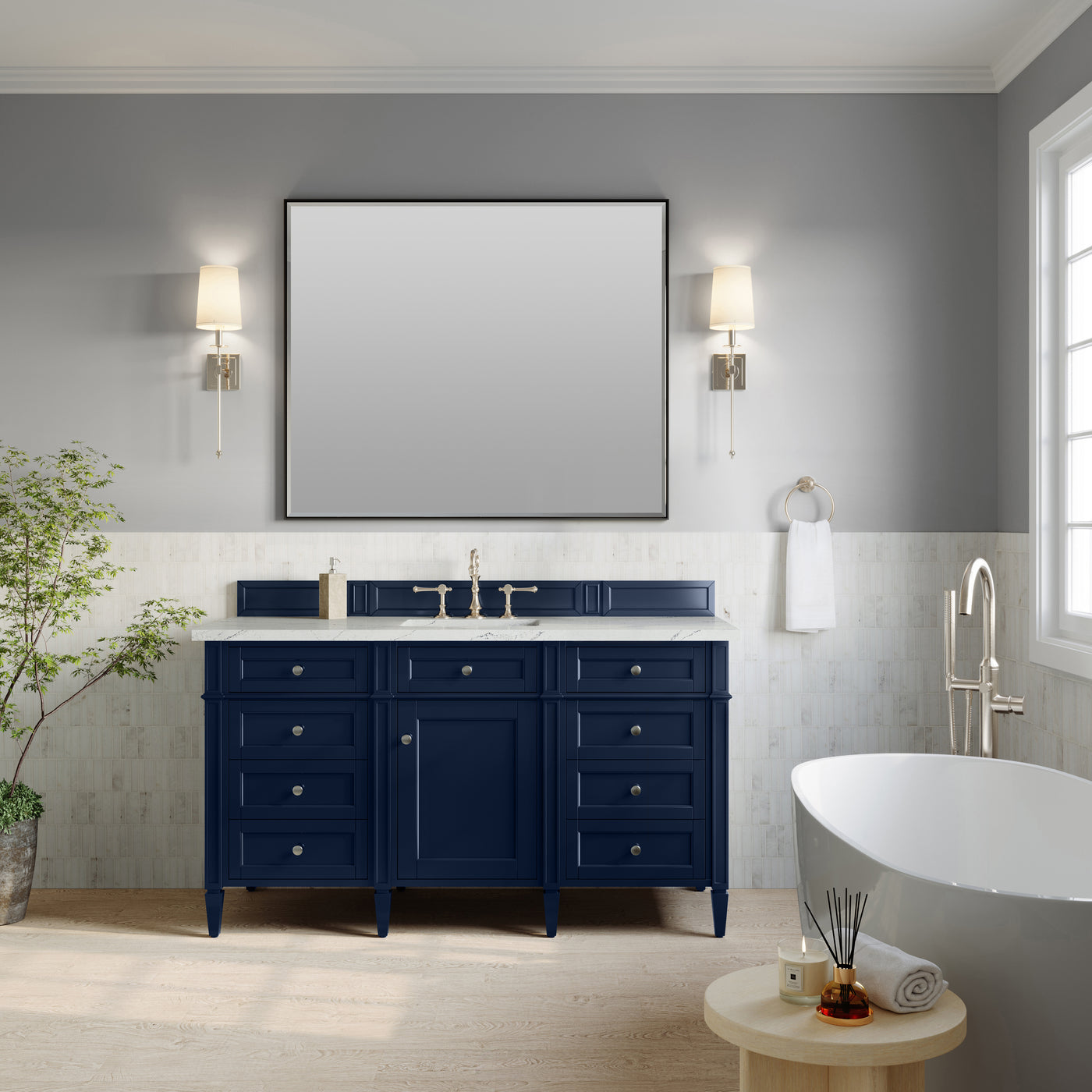 James Martin Brittany 60" Single Bathroom Vanity, Victory Blue, view 25