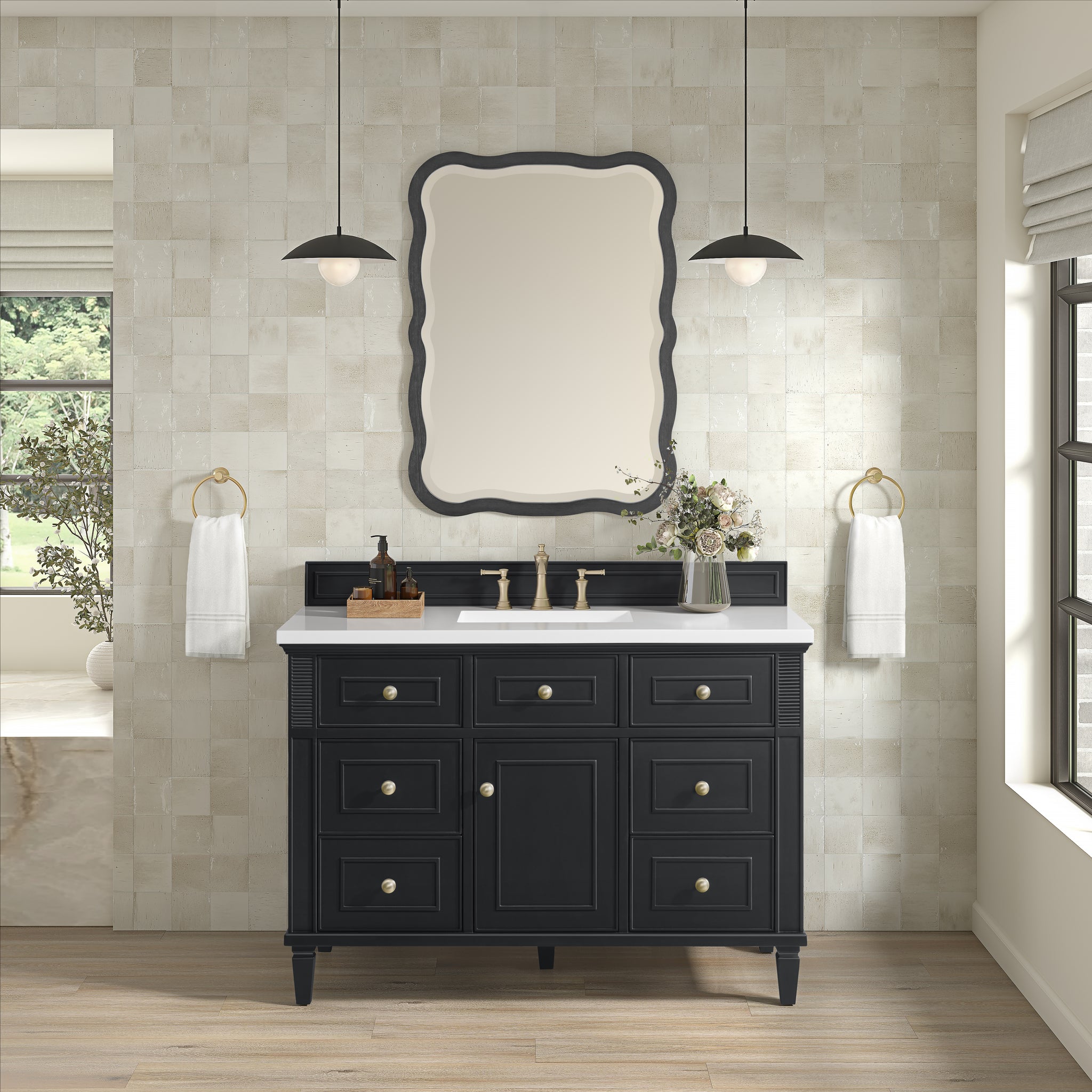 James Martin Lorelai 48" Single Bathroom Vanity, Black Onyx, view 38
