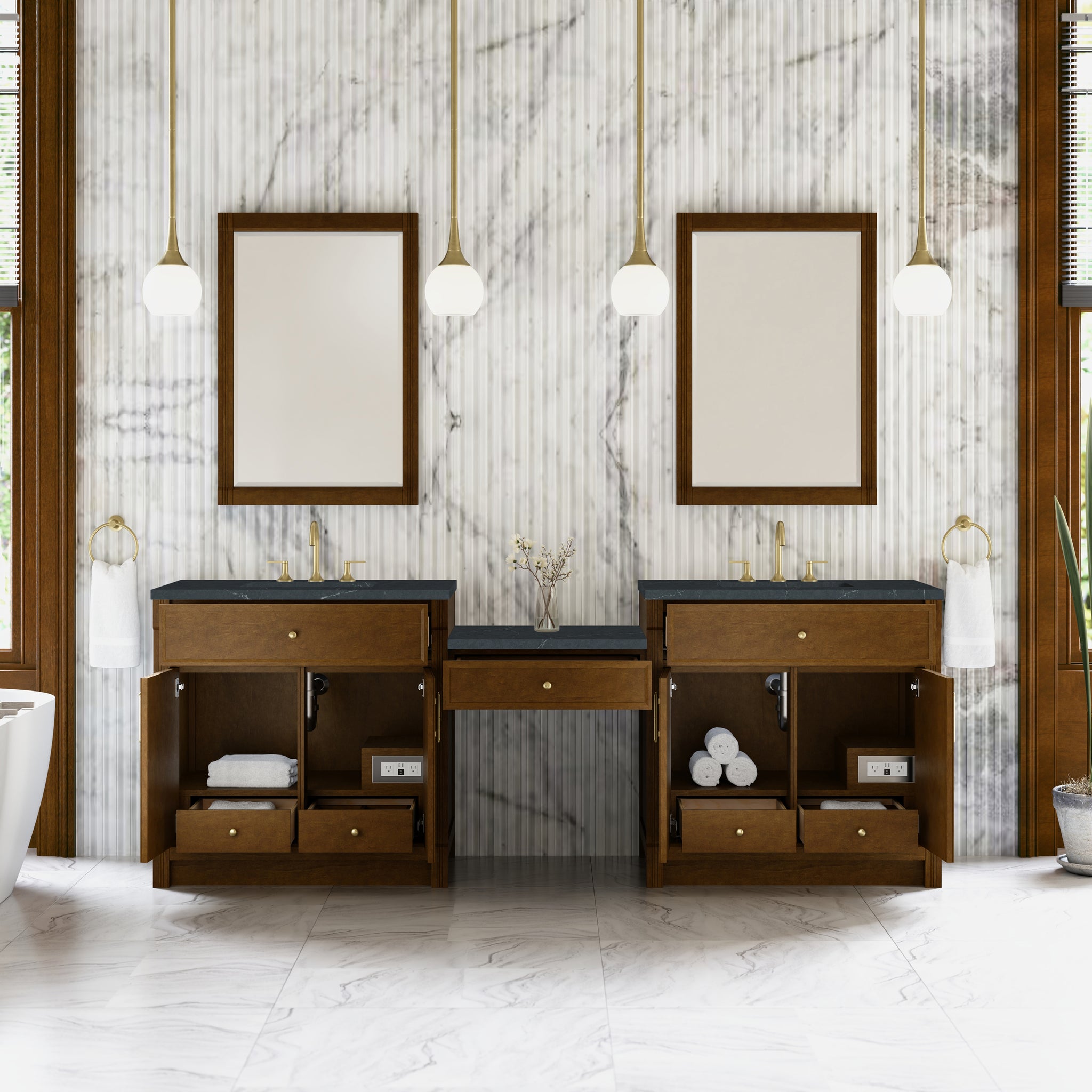 James Martin Bellshire 96" Double Bathroom Vanity, Honey Oak, view 28