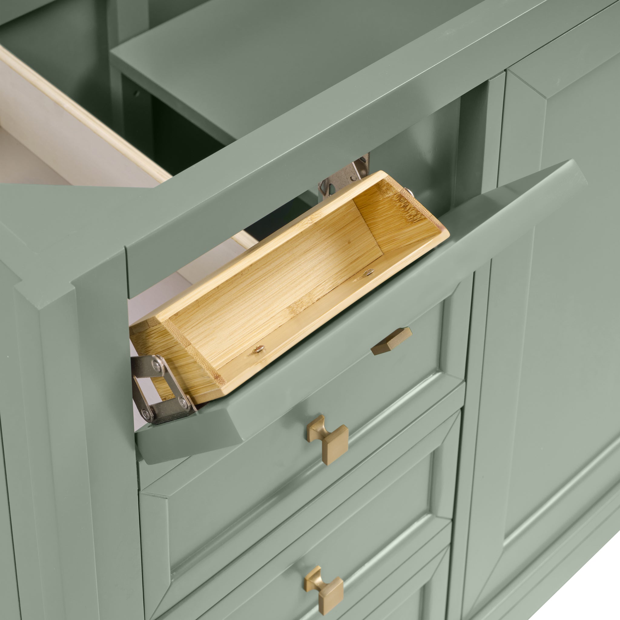 James Martin Chicago 60" Double Vanity Cabinet, Smokey Celadon, view 15