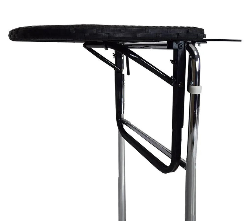 Black Wicker Foldable Patio Balcony Table with Adjustable Clamps by Sharicks