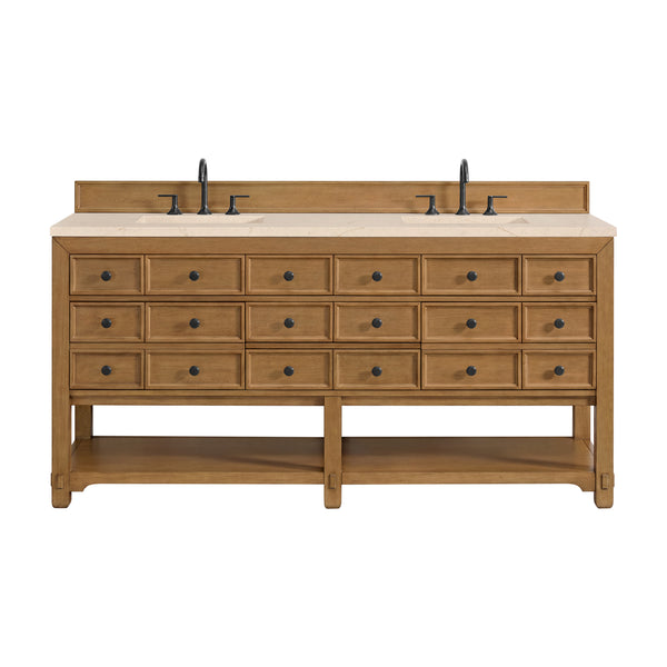 James Martin Malibu 72" Double Bathroom Vanity, Amber Birch