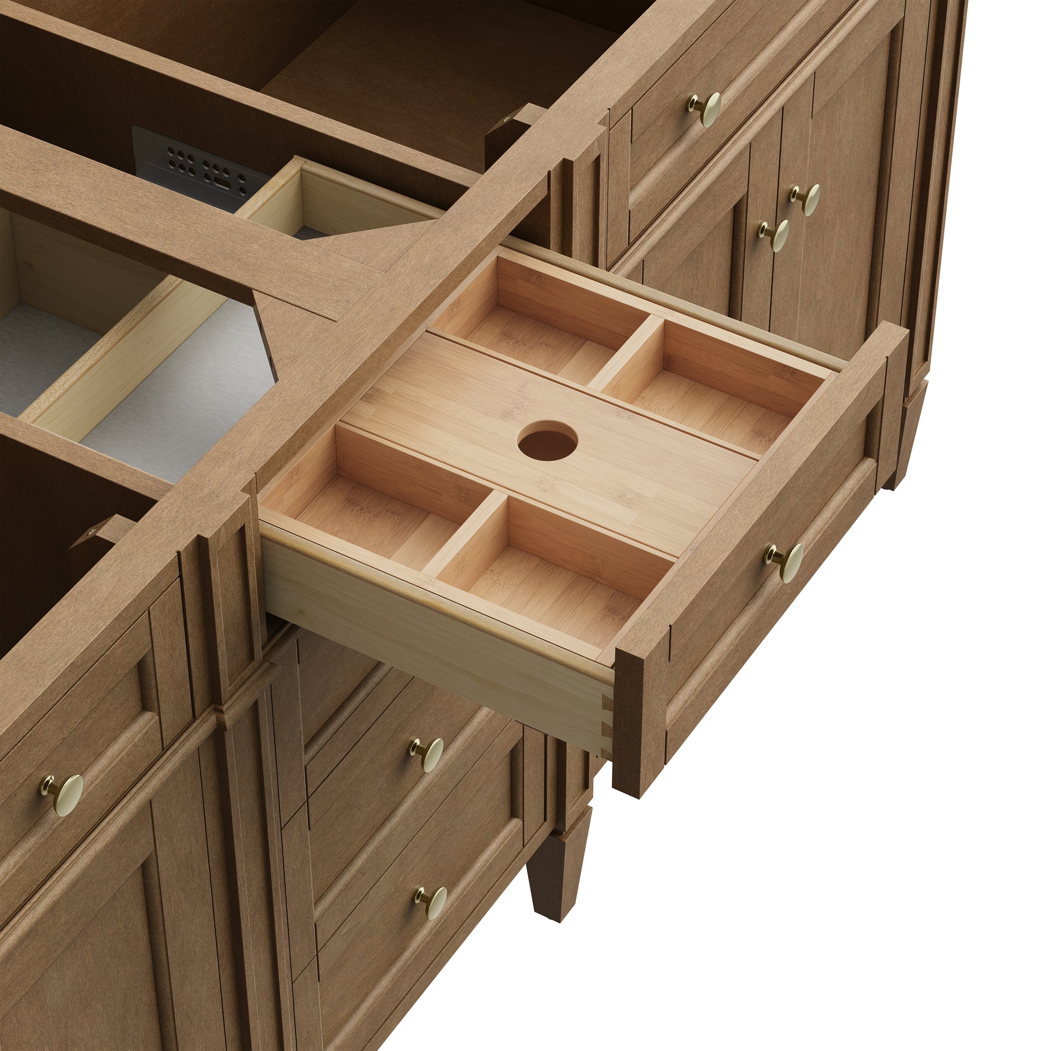 James Martin Brittany 72" Double Bathroom Vanity, Pecan, view 27