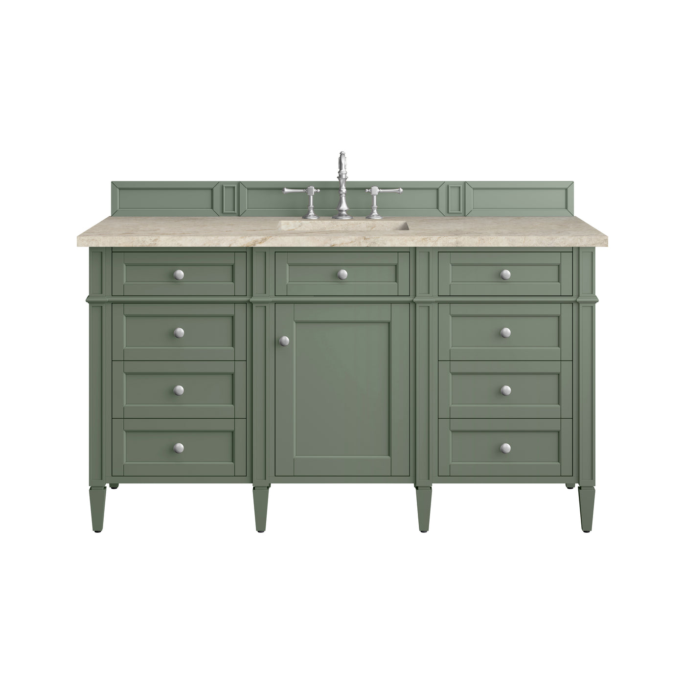 James Martin Brittany 60" Single Bathroom Vanity, Smokey Celadon, view 40