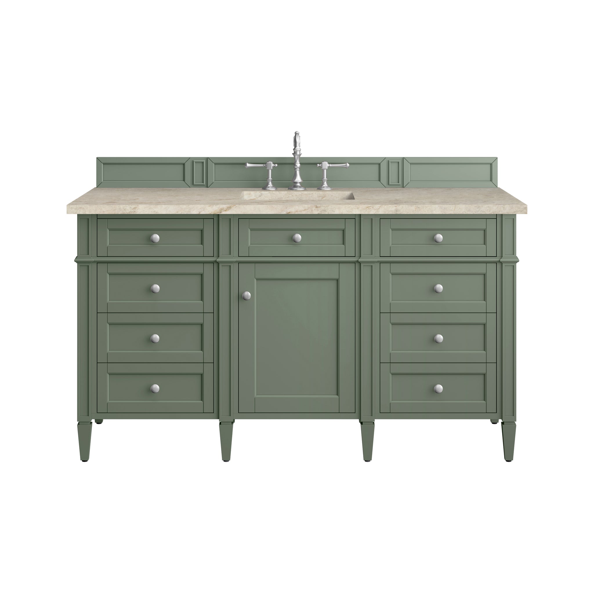 James Martin Brittany 60" Single Bathroom Vanity, Smokey Celadon, view 40