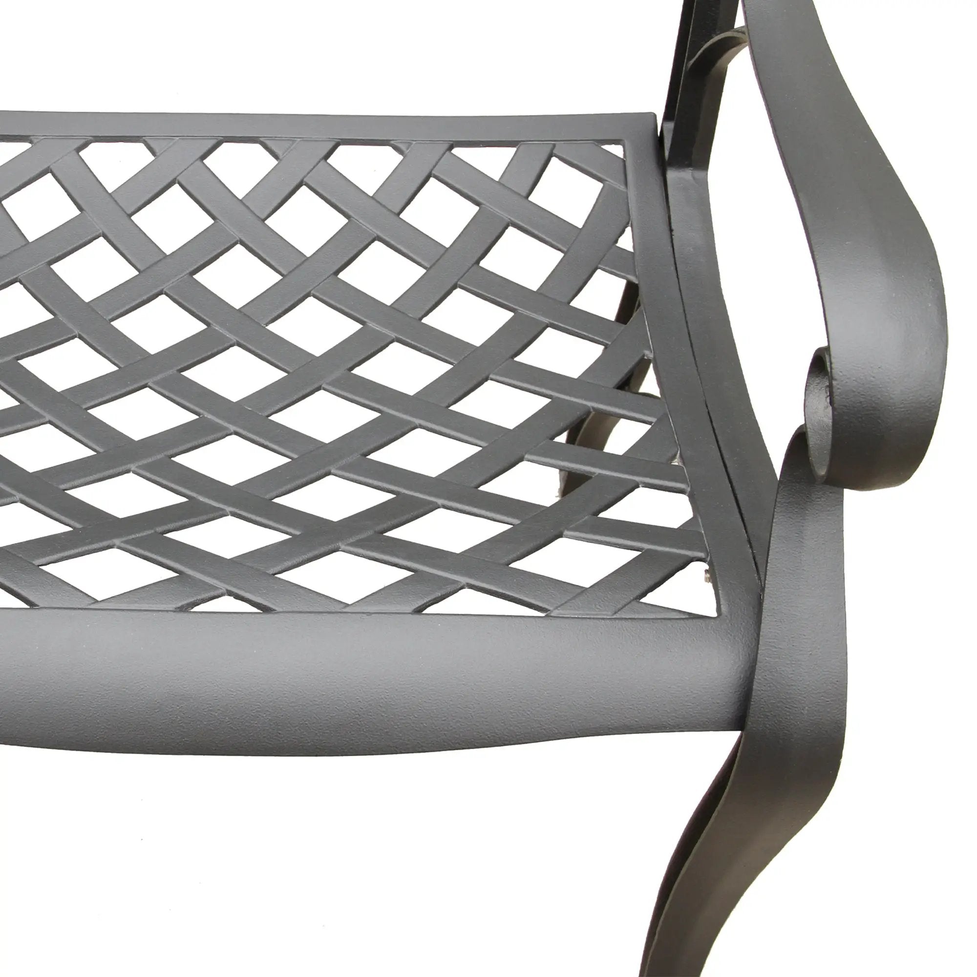 Ornate Traditional Outdoor Cast Aluminum Black Patio Dining Chair by Sharicks