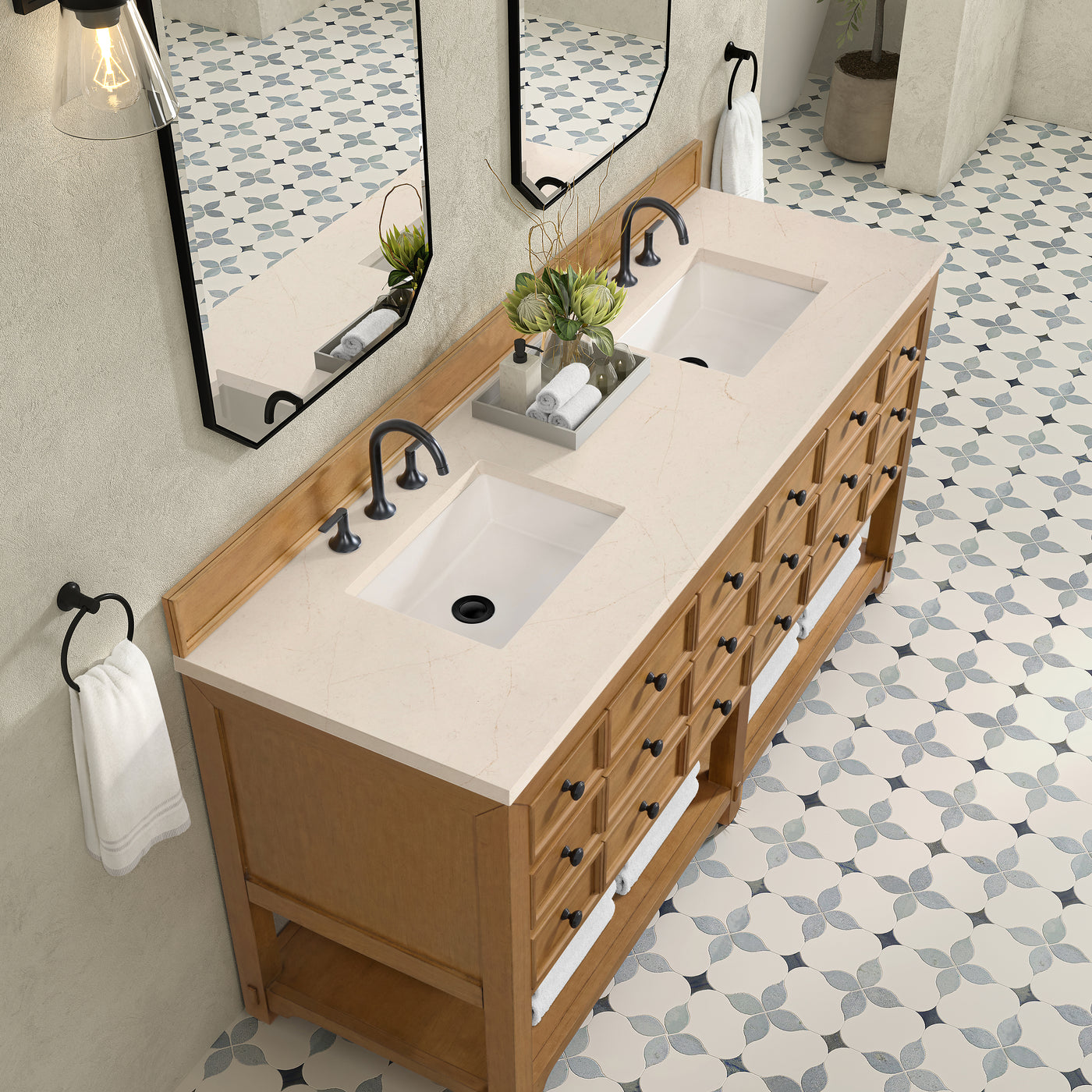 James Martin Malibu 72" Double Bathroom Vanity, Amber Birch, view 30