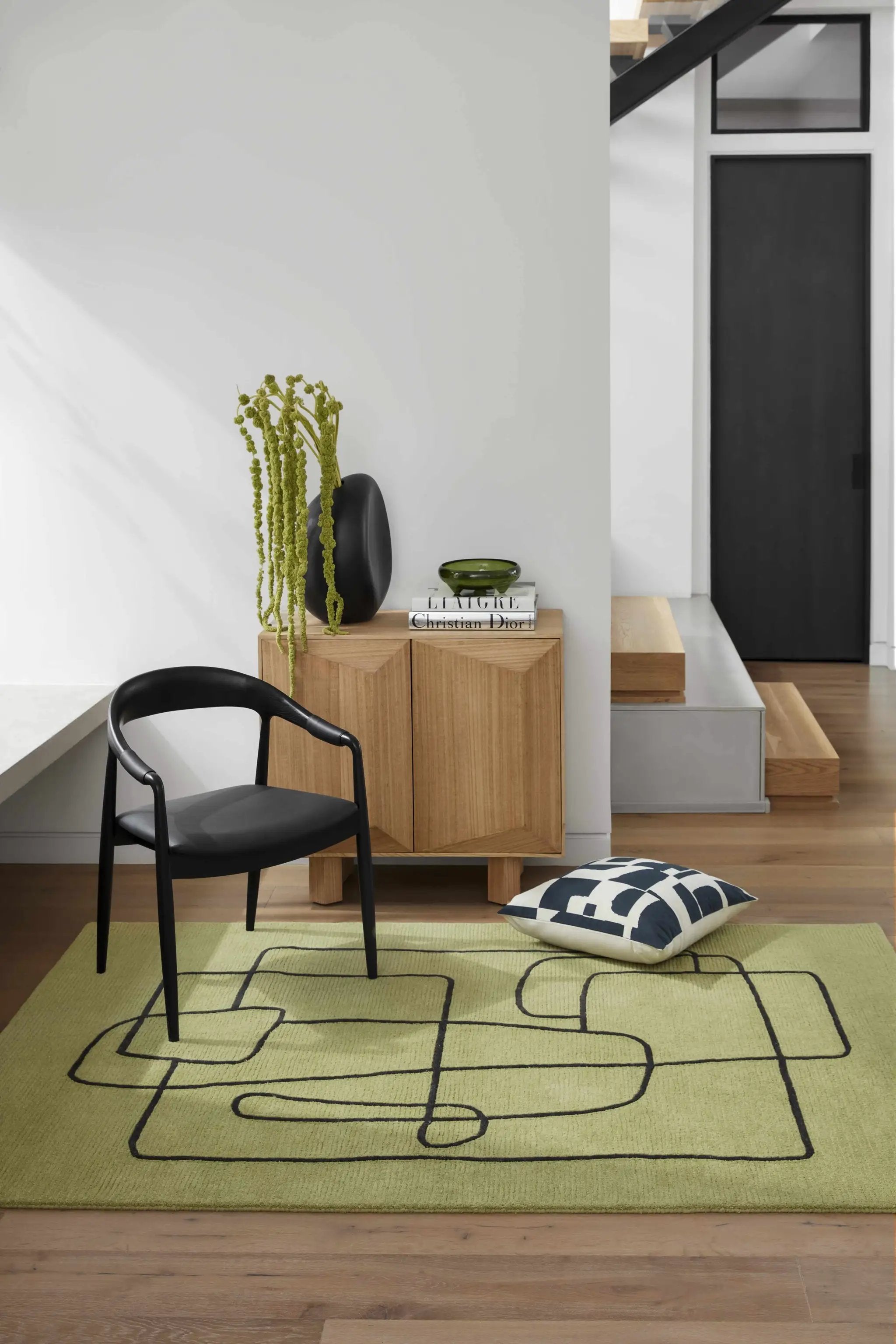 Vatsa Green Abstract Area Rug by Boutique Rugs