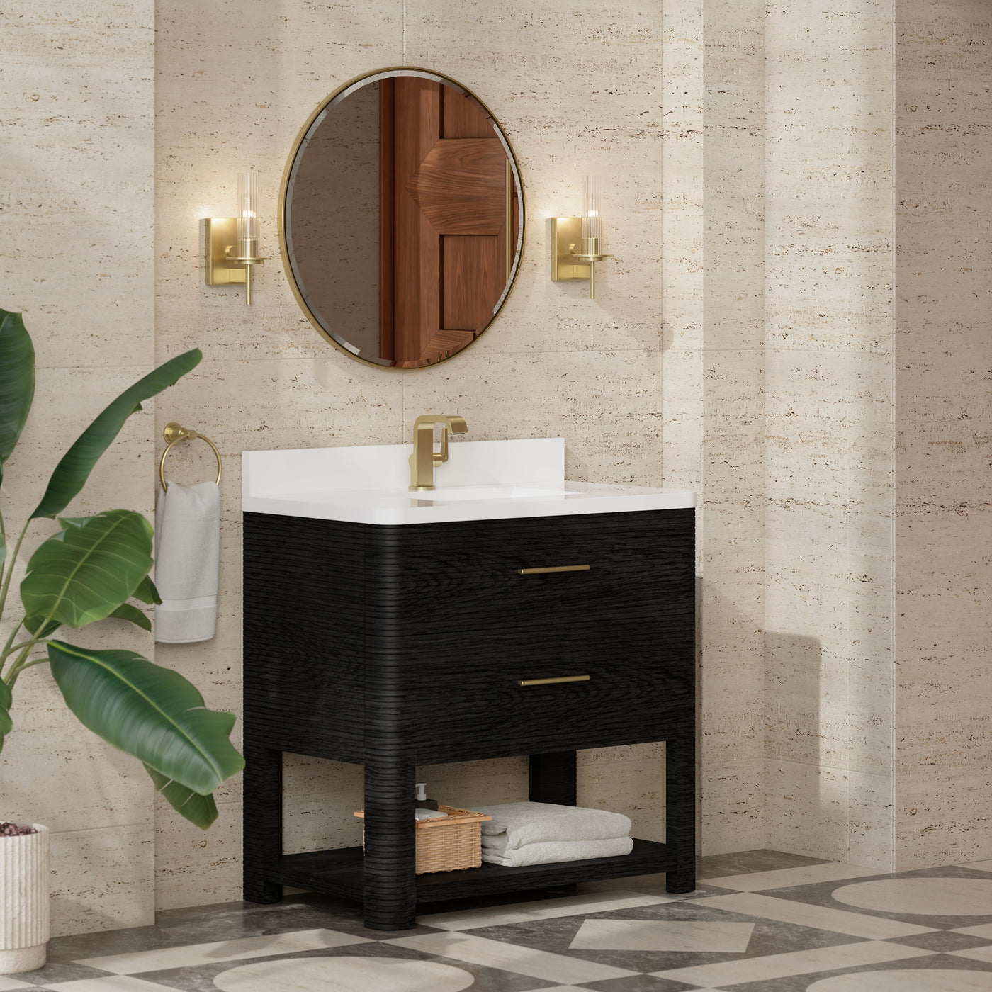 James Martin Lucian 36" Single Bathroom Vanity, Carbon Oak, view 21