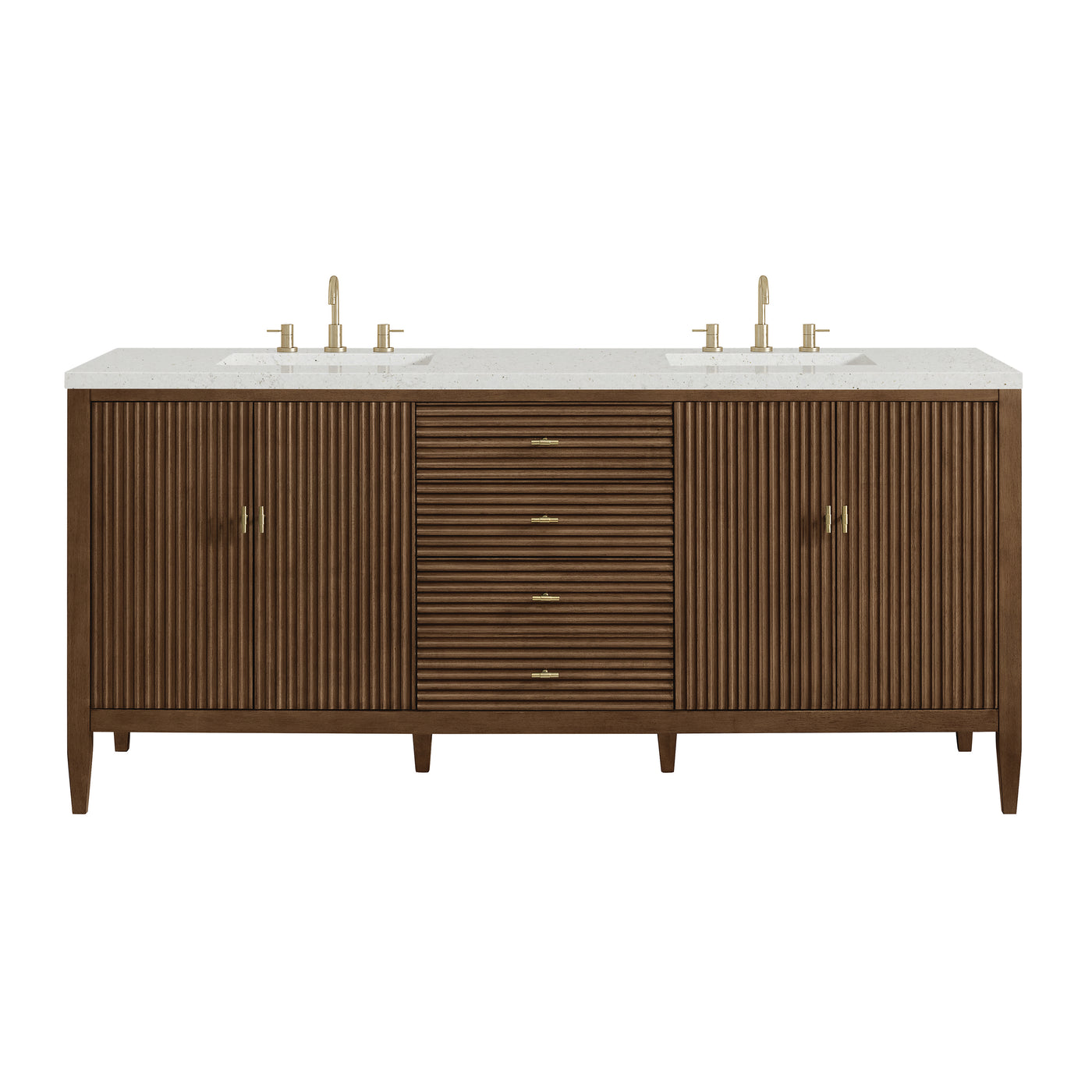 James Martin Myrrin 72" Double Bathroom Vanity, Mid-Century Walnut, view 27