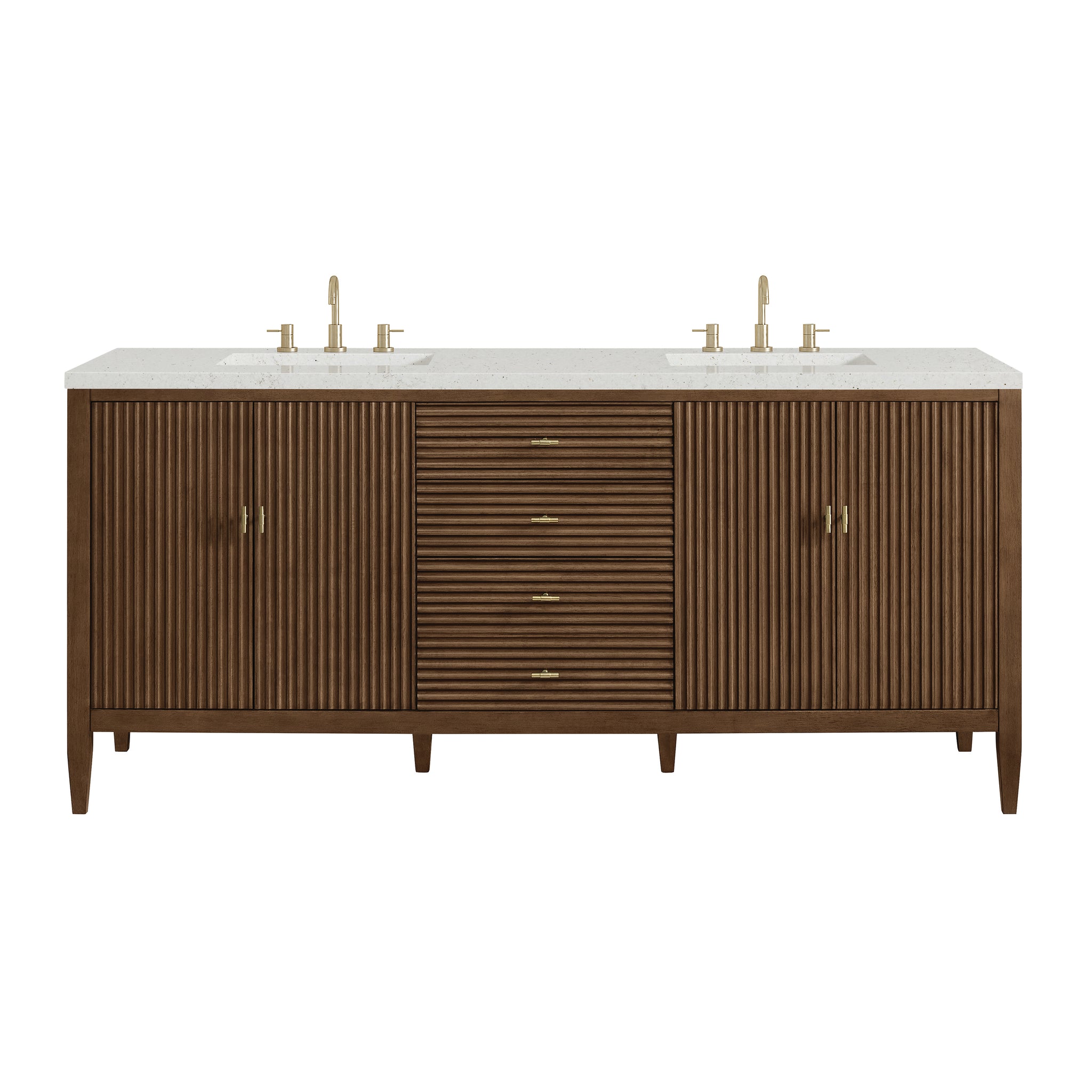 James Martin Myrrin 72" Double Bathroom Vanity, Mid-Century Walnut, view 27