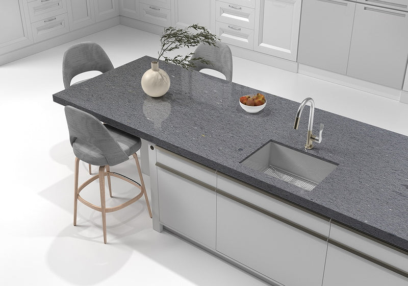 Vulcano Gray Honed Basalt Slab Random room scene 4