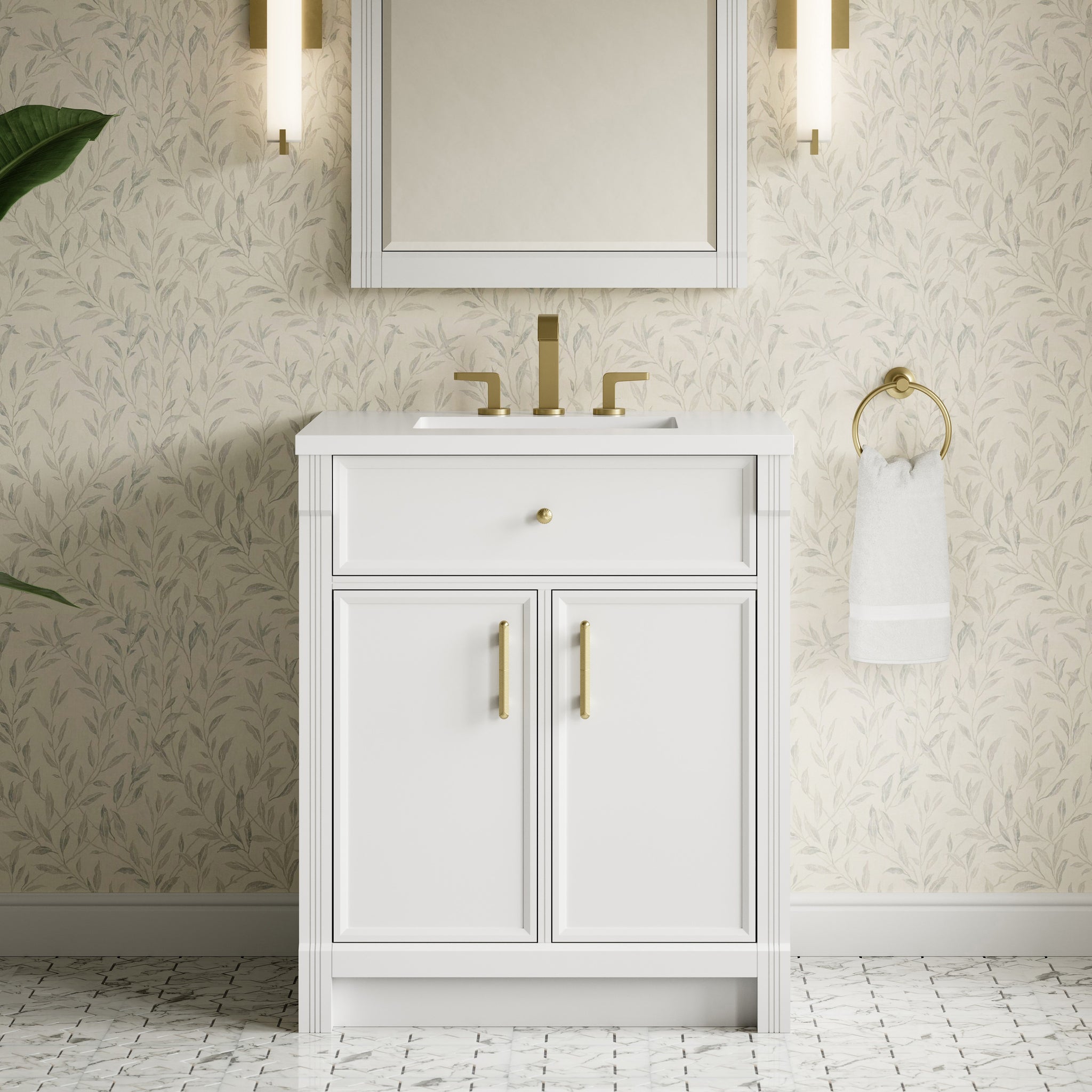 James Martin Bellshire 30" Single Bathroom Vanity, Bright White, view 30