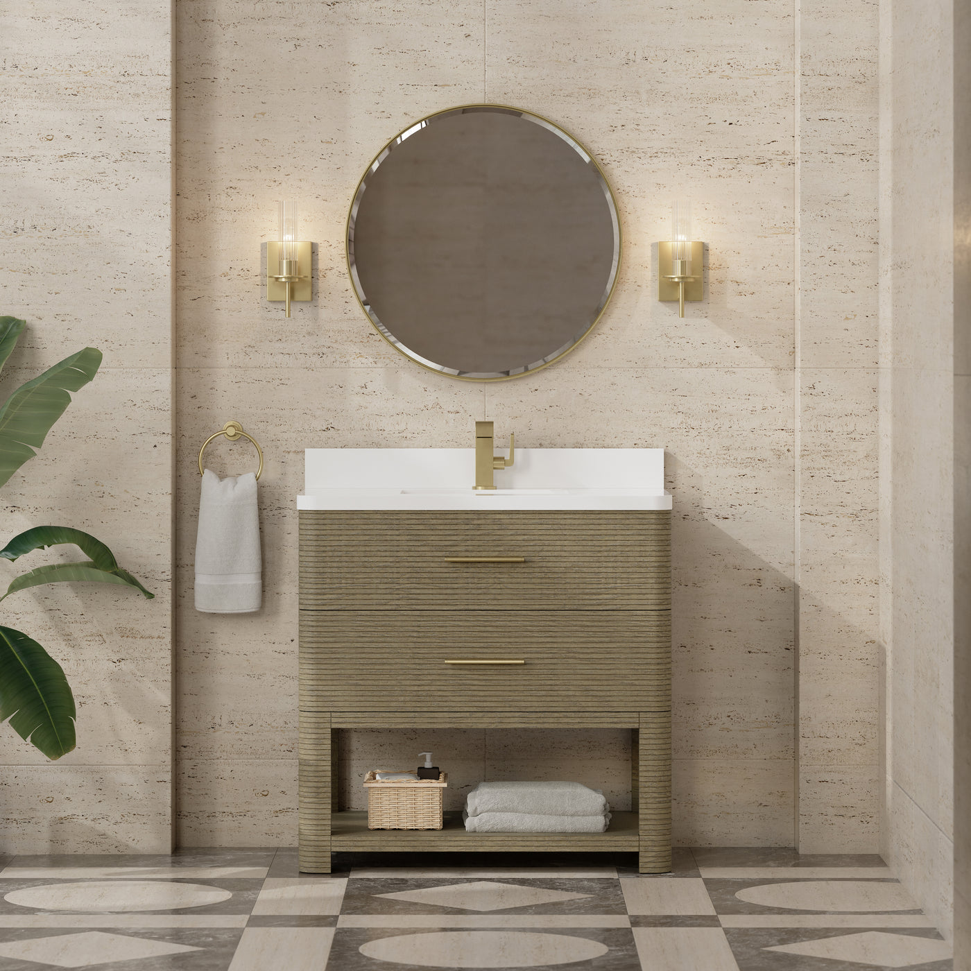James Martin Lucian 36" Single Bathroom Vanity, Pebble Oak, view 19