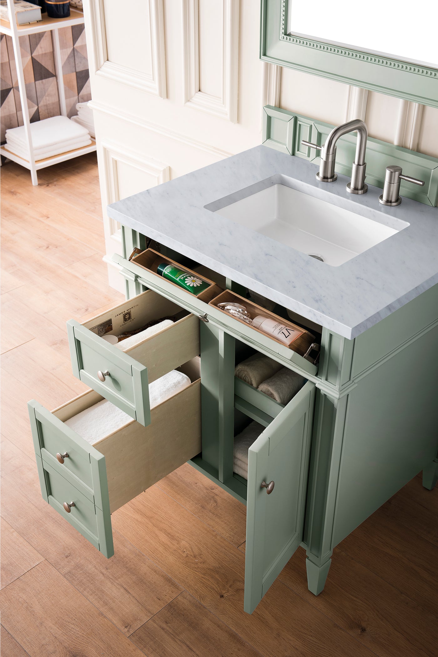 James Martin Brittany 30" Single Bathroom Vanity, Sage Green, view 34