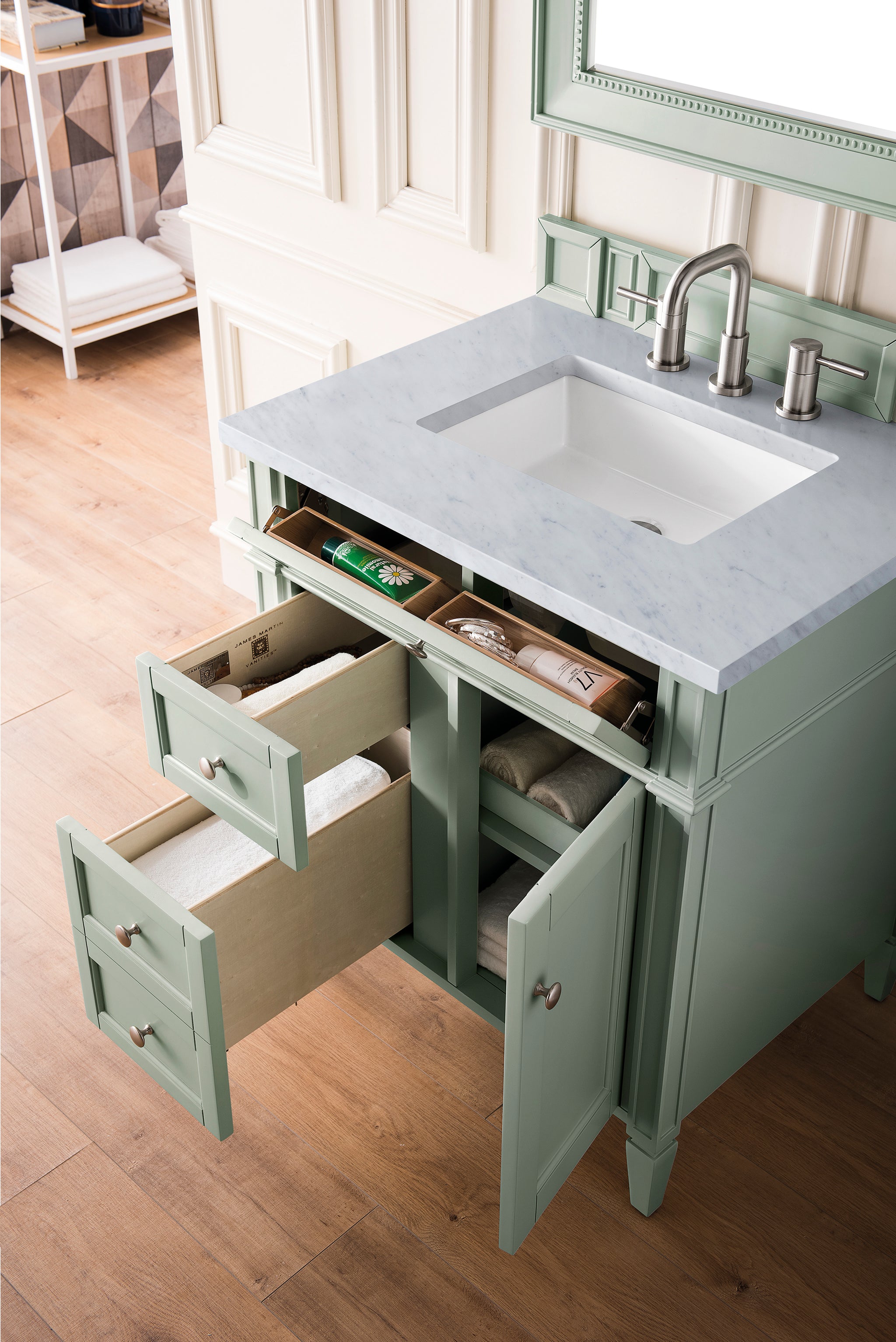 James Martin Brittany 30" Single Bathroom Vanity, Sage Green, view 34