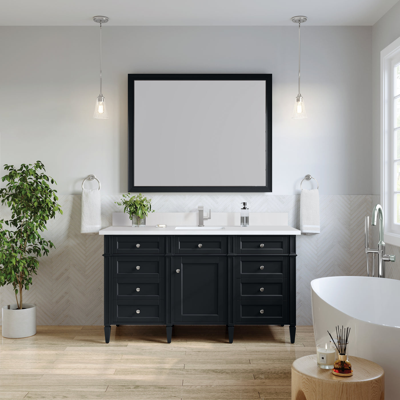 James Martin Brittany 60" Single Bathroom Vanity, Black Onyx, view 33