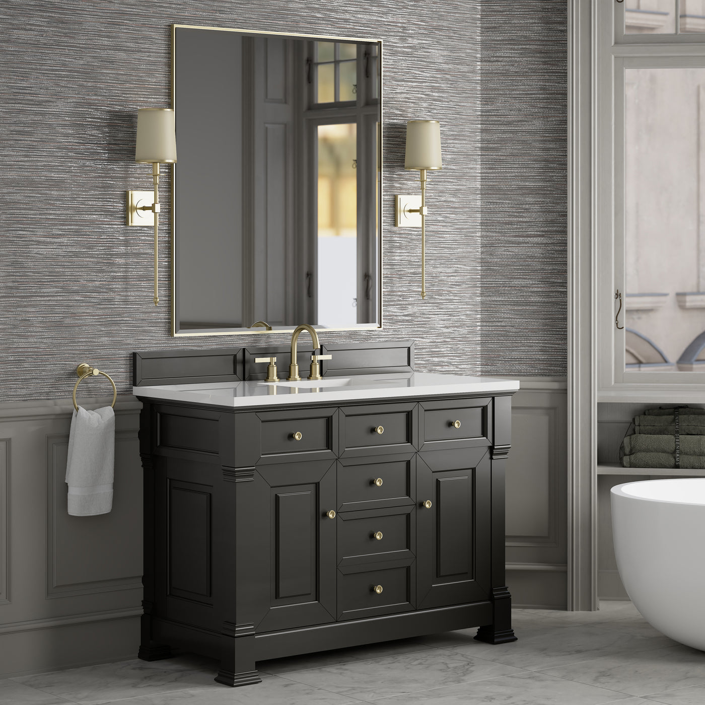 James Martin Brookfield 48" Single Bathroom Vanity, Black Onyx, view 27