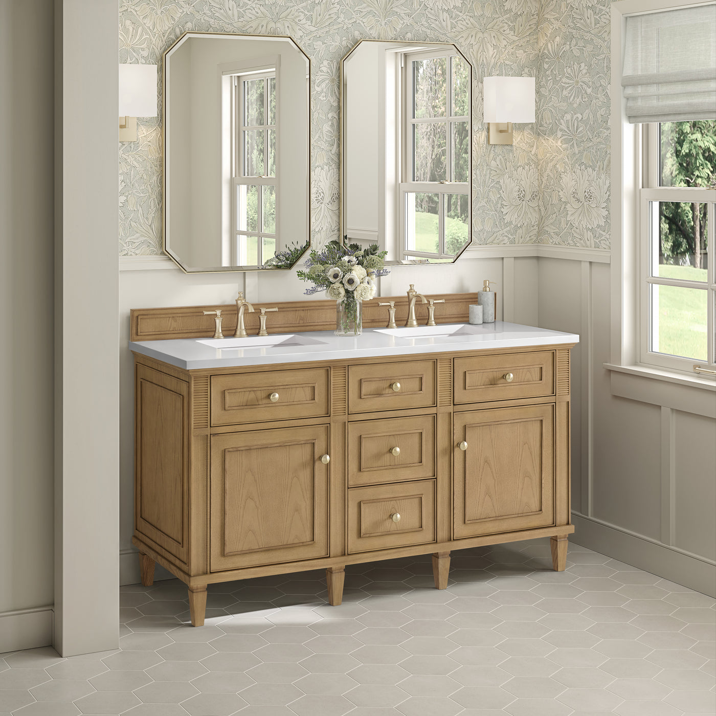 James Martin Lorelai 60" Double Bathroom Vanity, Light Natural Oak, view 40