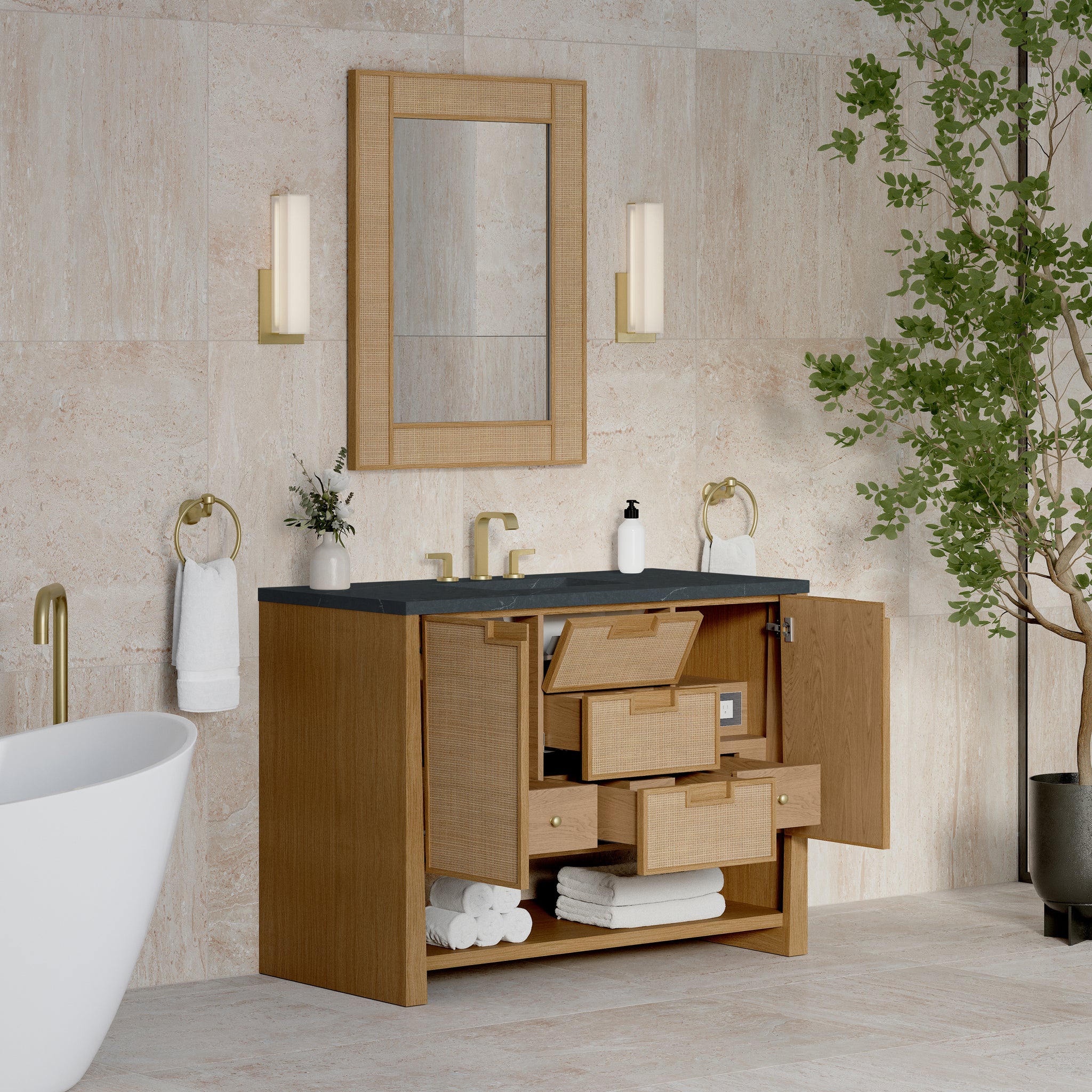 James Martin Solene 48" Single Bathroom Vanity, Seaside Oak, view 35