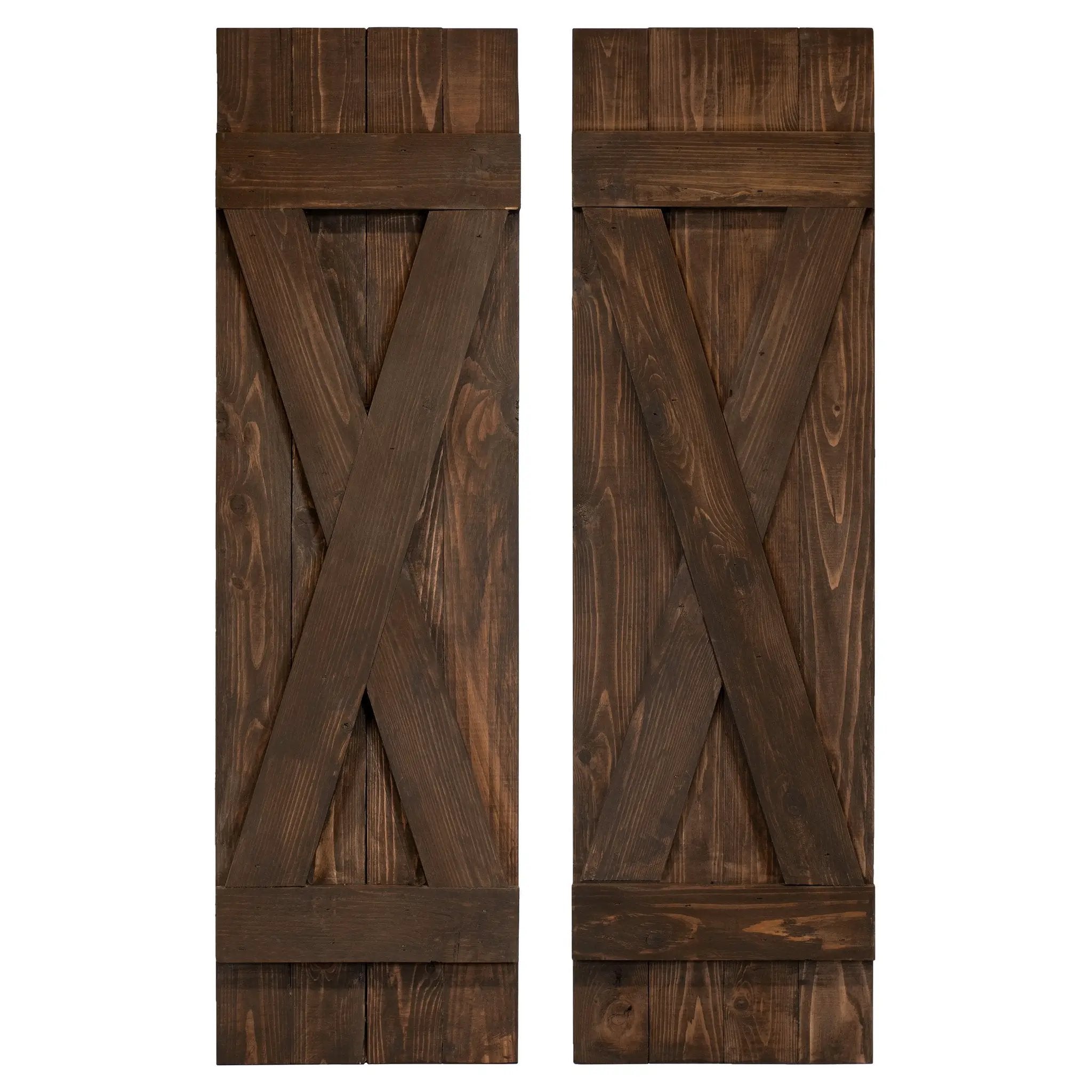 X-Bar Exterior Wood Shutters - Cedar - Set of 2 by Dogberrycollections