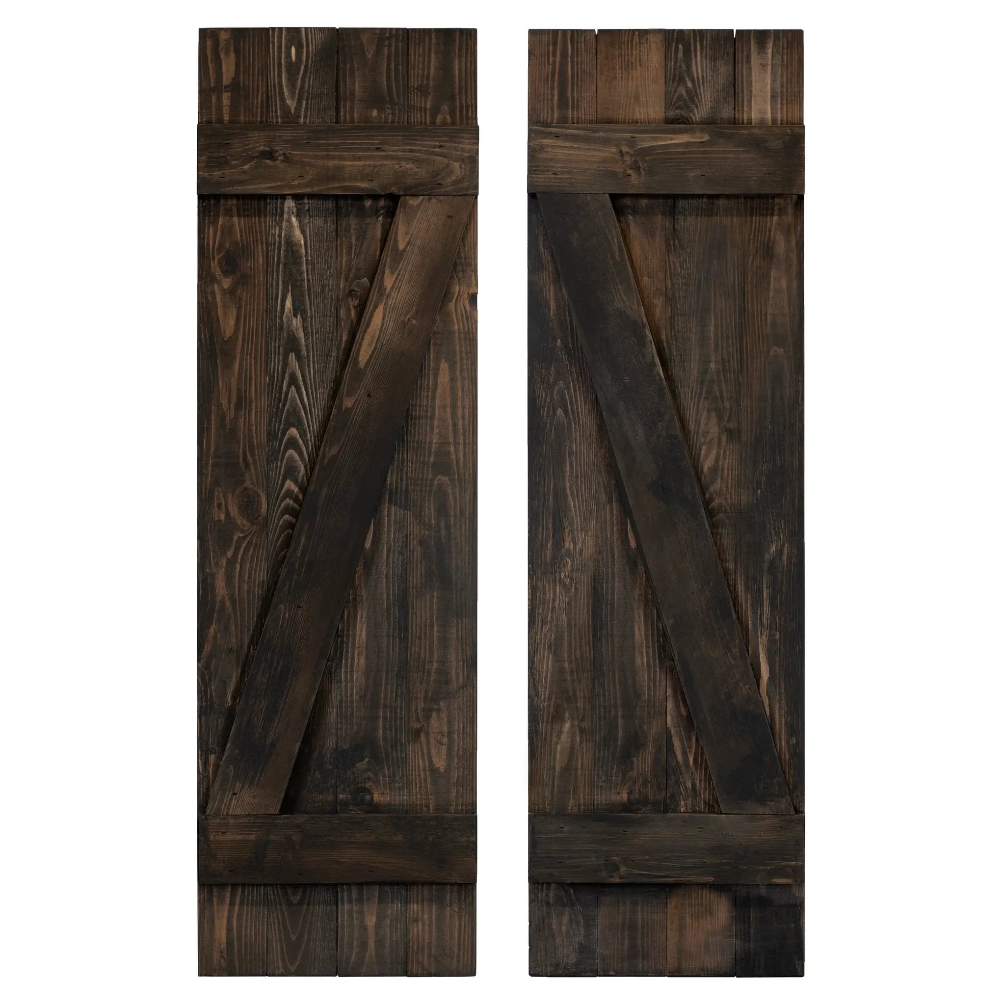 Z-Bar Exterior Wood Shutters - Cedar - Set of 2 by Dogberrycollections