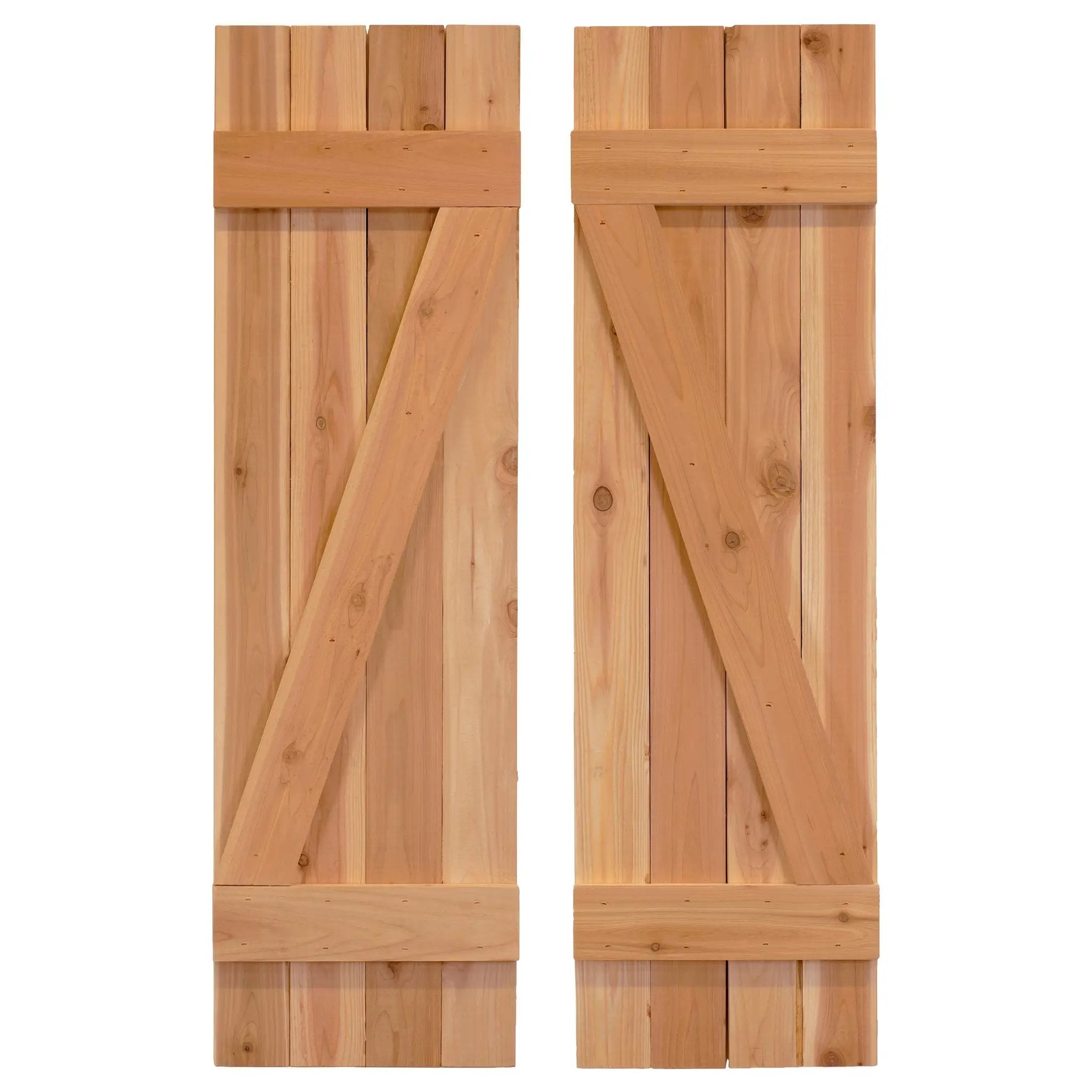 Z-Bar Exterior Wood Shutters - Cedar - Set of 2 by Dogberrycollections