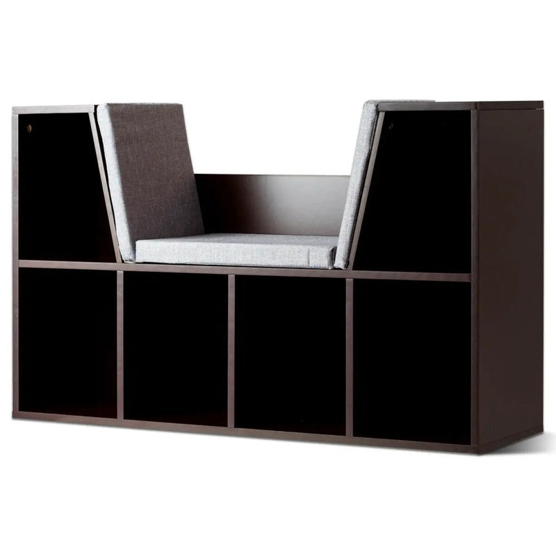 6-Cubby Kid Storage Bookcase Cushioned Reading Nook by DirectDeals