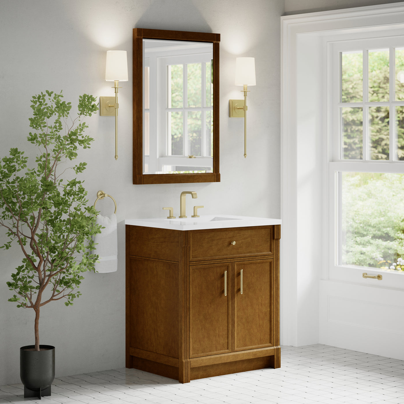 James Martin Bellshire 30" Single Bathroom Vanity, Honey Oak, view 34