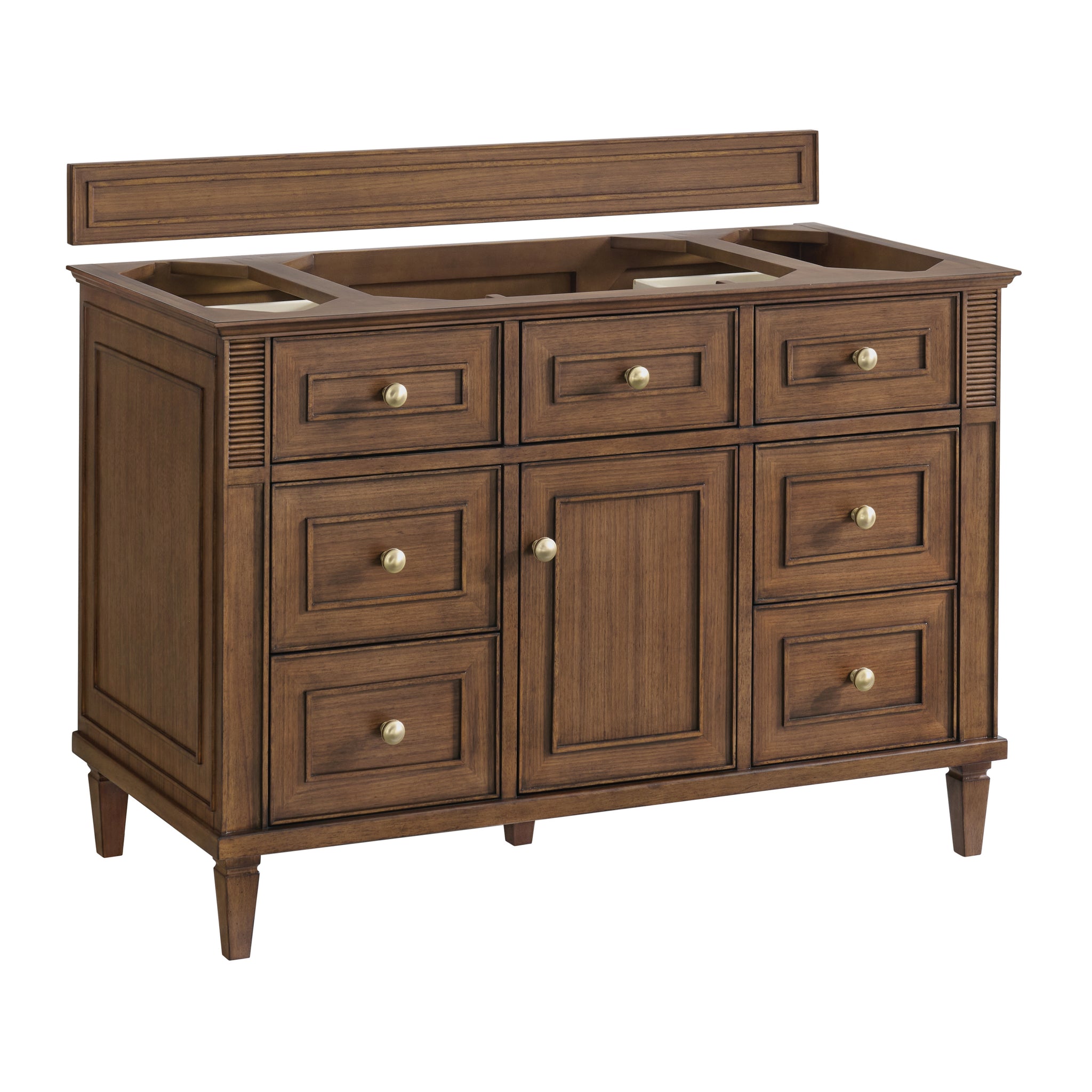 James Martin Lorelai 48" Single Bathroom Vanity, Mid-Century Walnut, cabinet without a countertop