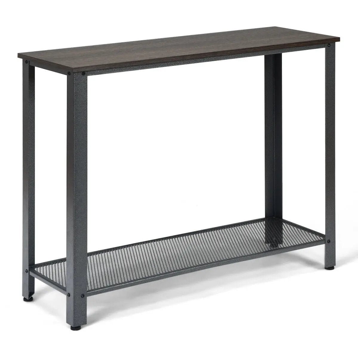 Metal Frame Wood Console Sofa Table with Storage Shelf, photo 9 of 9