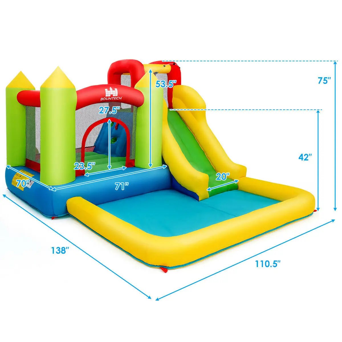 Outdoor Inflatable Bounce House with 480 W Blower by DirectDeals