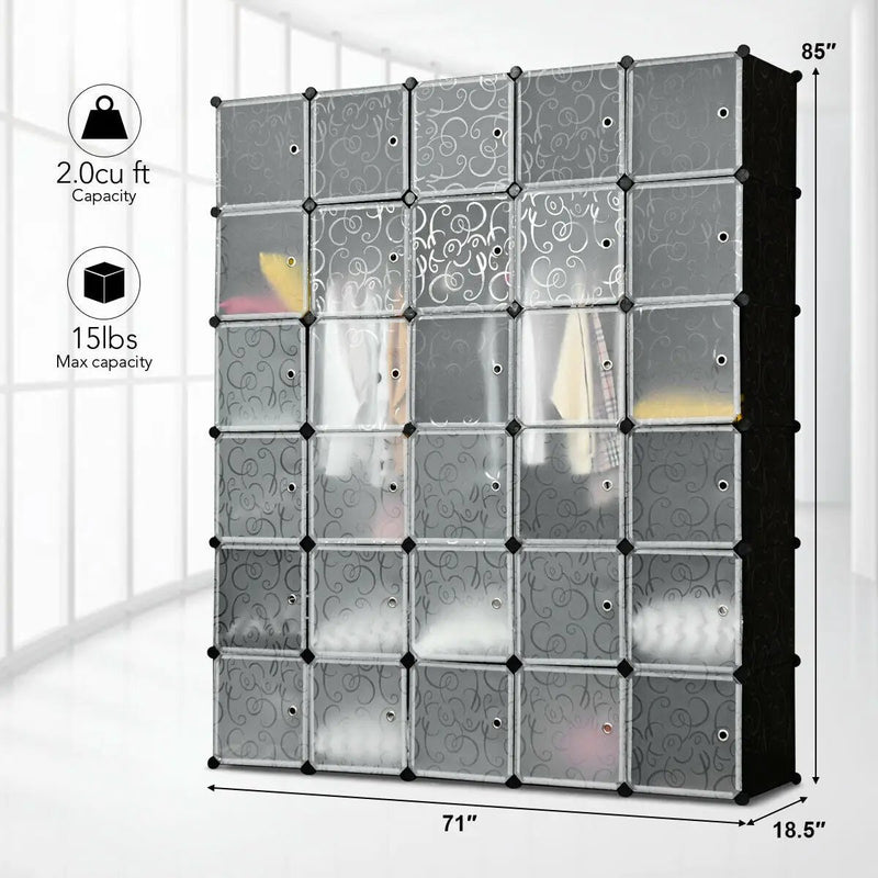 DIY 30 Cube Portable Closet Clothes Wardrobe Cabinet by DirectDeals