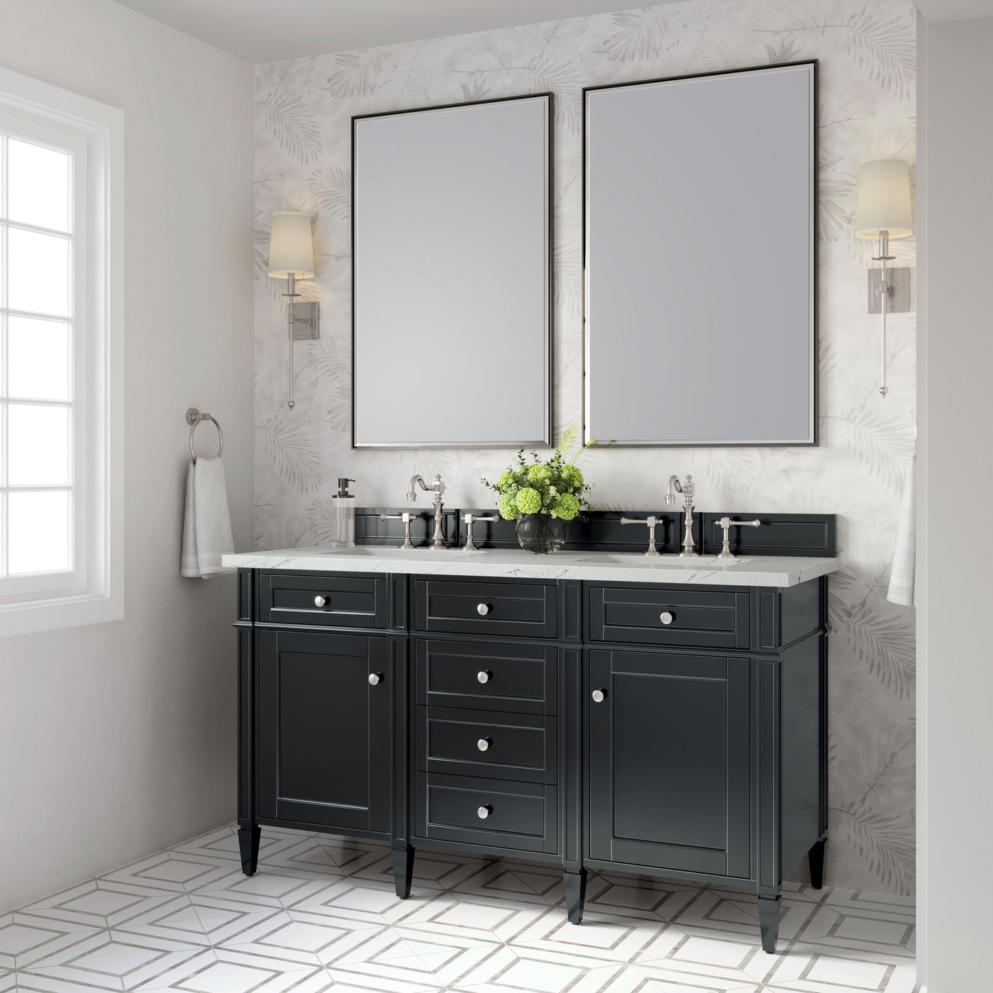 James Martin Brittany 60" Double Bathroom Vanity, Black Onyx, view 35