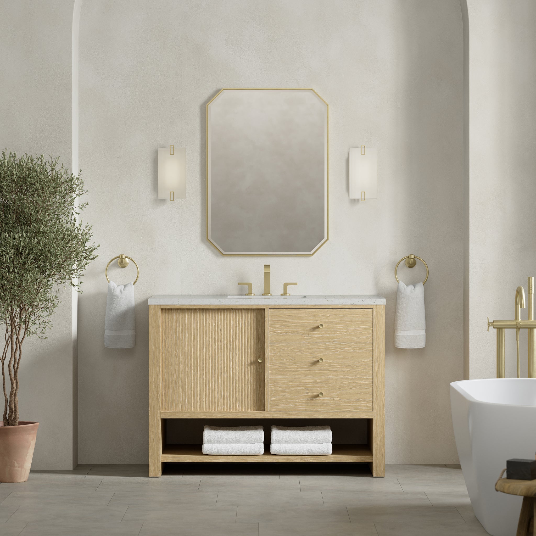 James Martin Marigot 48" Single Bathroom Vanity, Sunwashed Oak, view 22