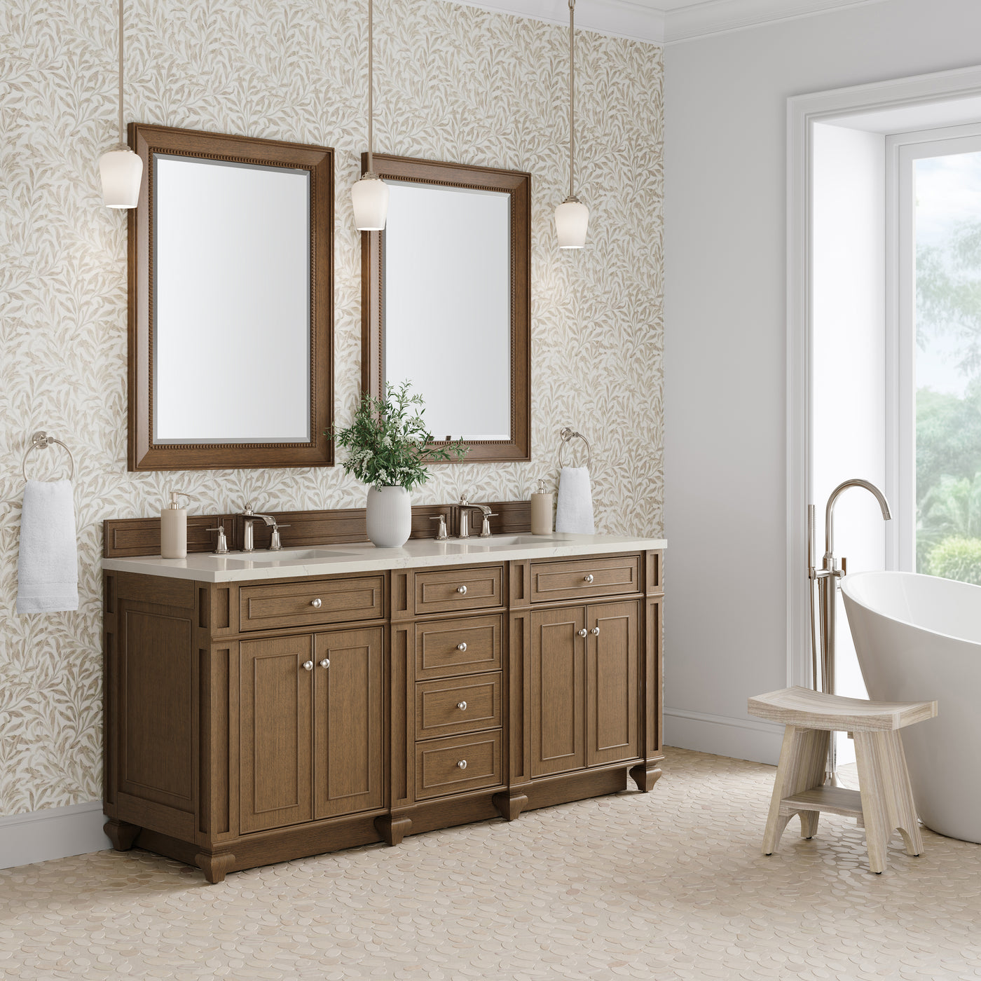 James Martin Bristol 72" Double Bathroom Vanity, Saddle Brown, view 35