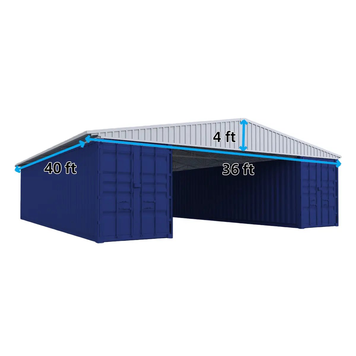 W36'xL40'xH4' Steel Shipping Container Roof Kit by Chery Industrial