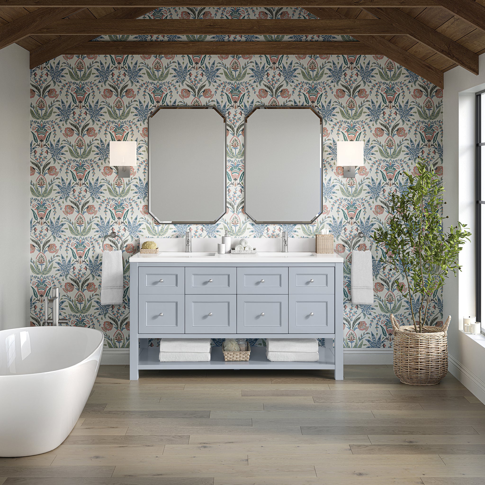 James Martin Breckenridge 60" Double Bathroom Vanity, Serenity Blue, view 39