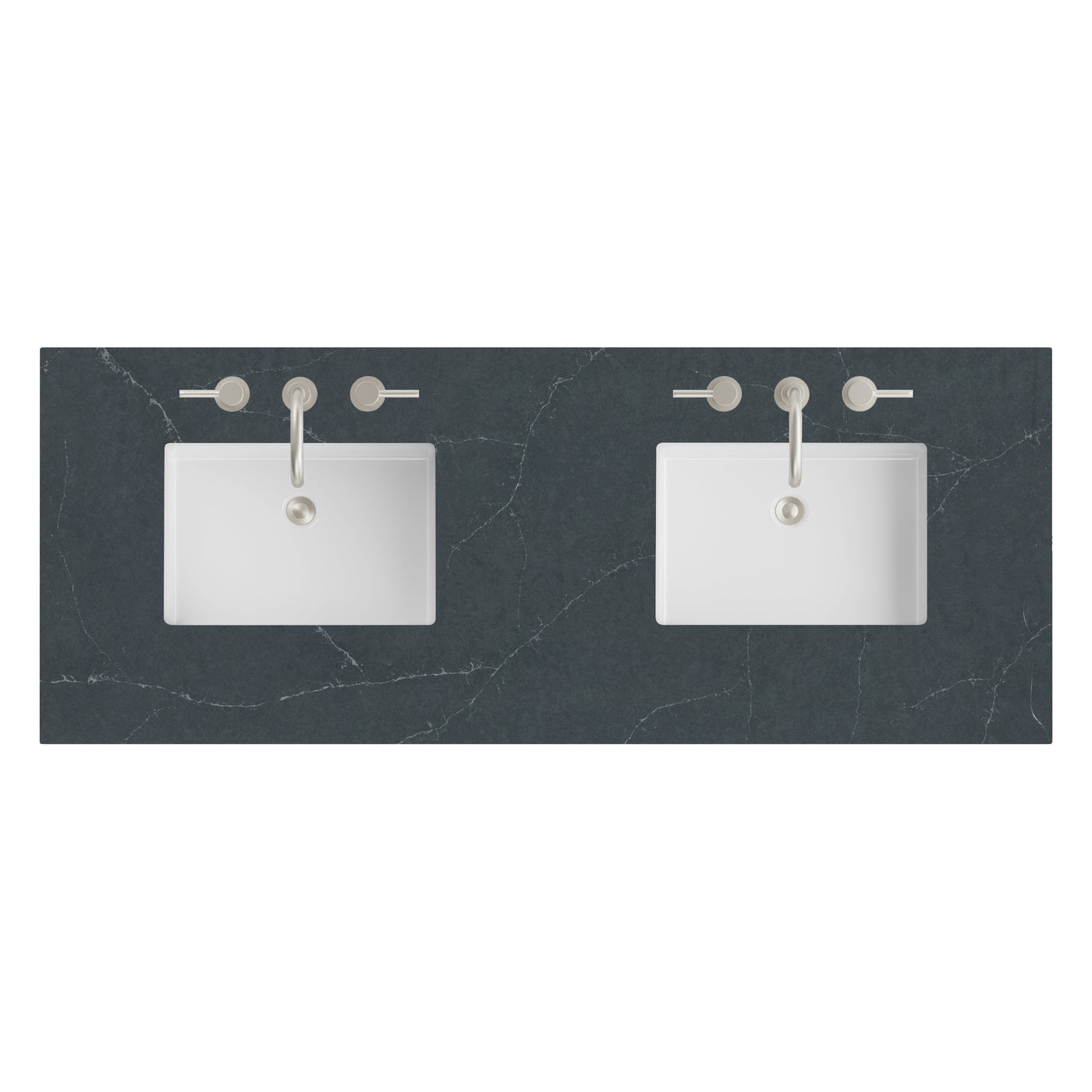 James Martin 60" Double Vanity Top with Charcoal Soapstone countertop