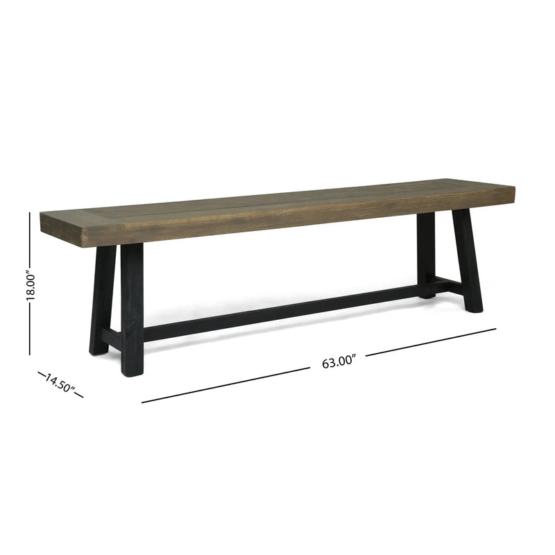 Acacia Outdoor Bench in Sandblast Finish by HouseOfZazla