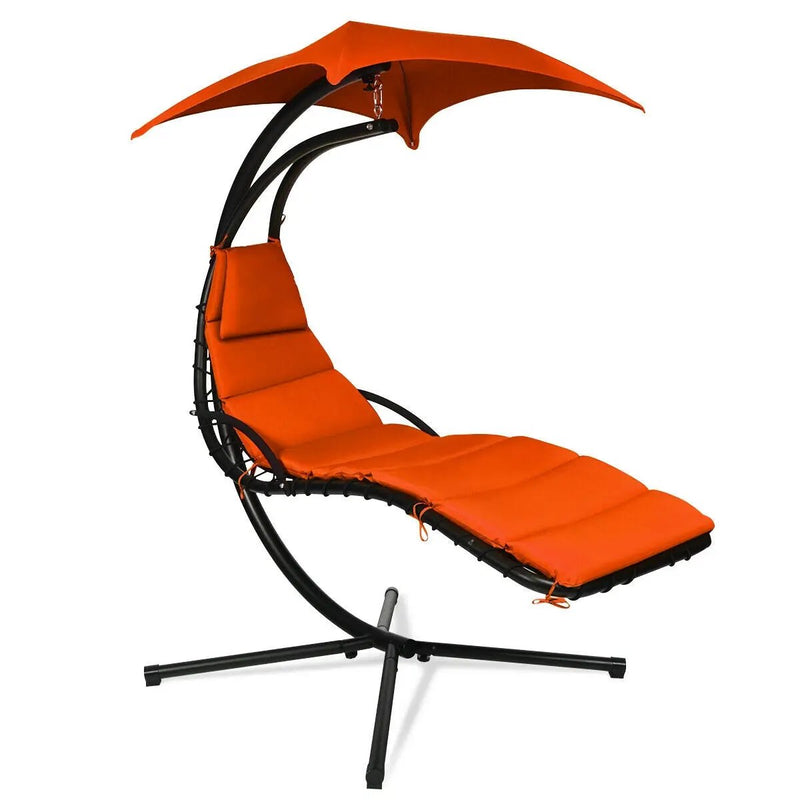 Hanging Stand Chaise Lounger Swing Chair with Pillow by DirectDeals