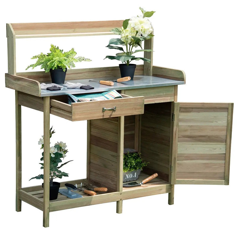 Outdoor Garden Wooden Work Station Potting Bench by DirectDeals